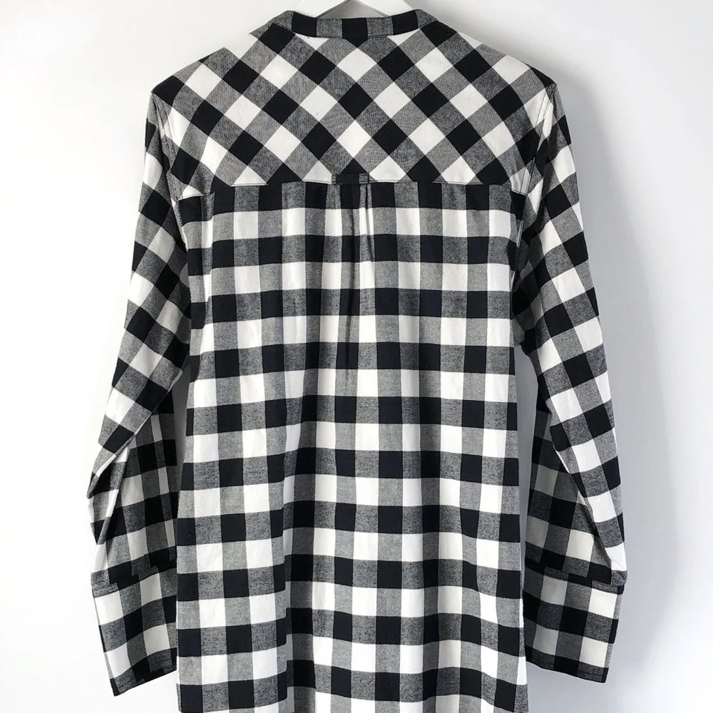 nwt  10 crosby derek lam tie waist flannel dress - Picture 9 of 10